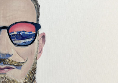 połowa obrazu Moje Zakopane. Portret Męża, Zakopiańczyka autorstwa Ewy Mońka